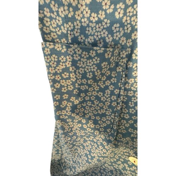 Twinkle By Wenlan Jacket Womens Size Medium Blue Floral Textured Long Overcoat . - Picture 6 of 9